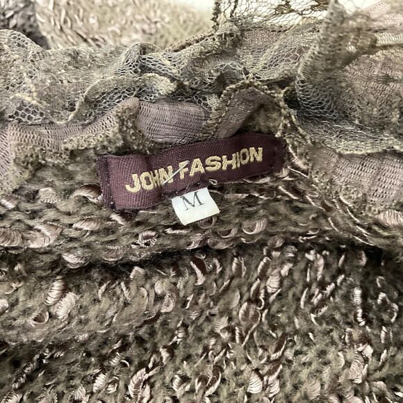 Vtg. Fairy, Whimsy Victorian Wool blend Button Cardigan women’s M Lace Ruffle - Picture 4 of 13